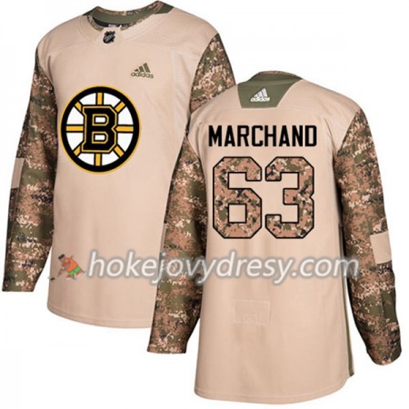Pánské Hokejový Dres Boston Bruins Brad Marchand 63 Adidas 2017-2018 Camo Veterans Day Practice Authentic